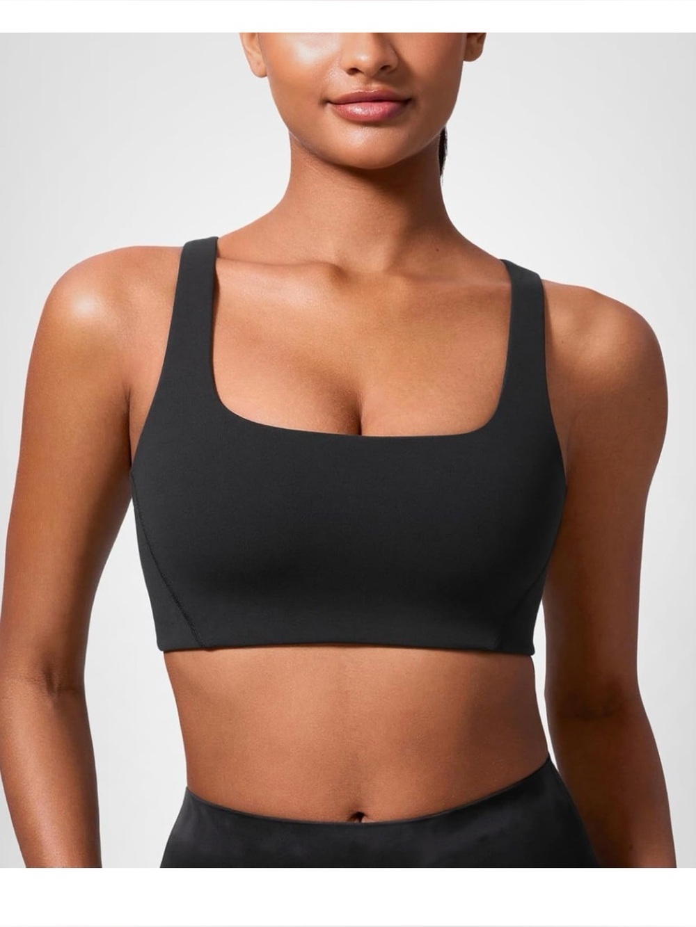 Women’s Black Square Neck Sports Bra